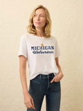 University of Michigan Sunwashed Essential Tee - White