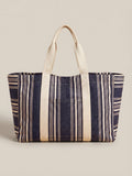 Dune Stripe Beach Tote - Peacoat